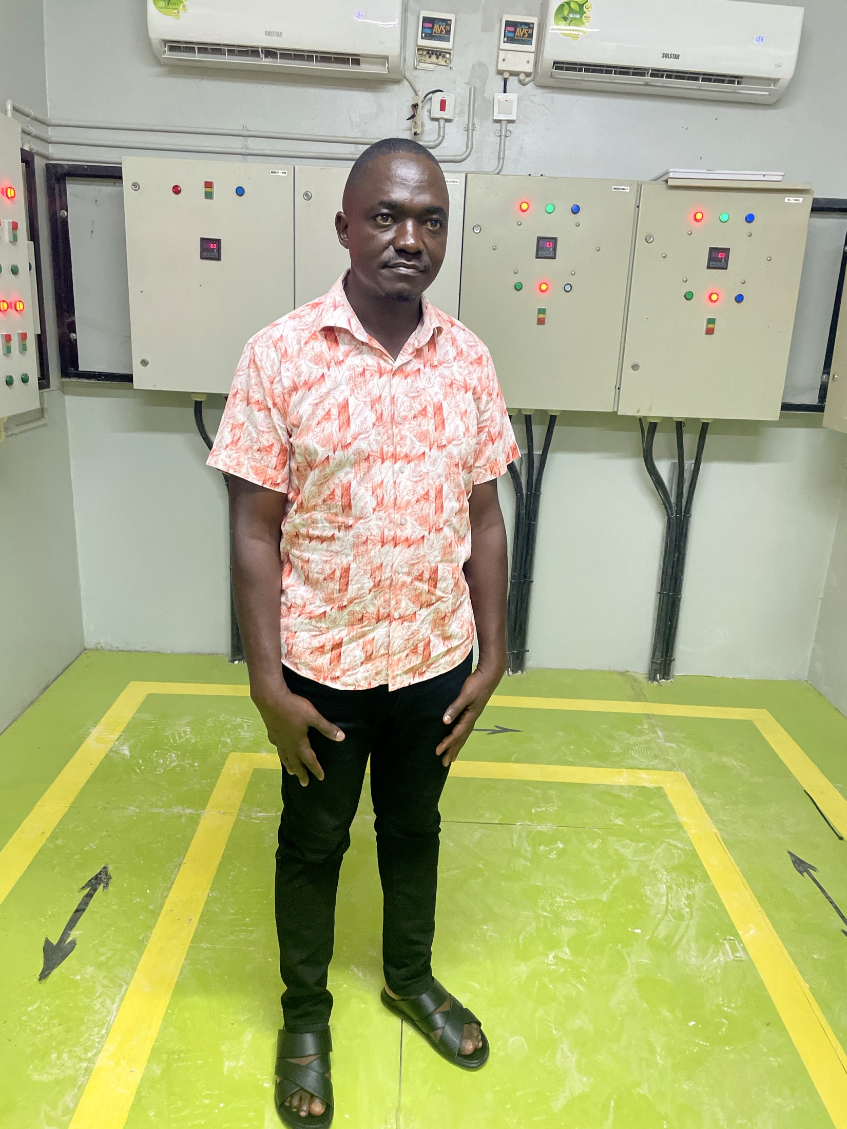 Nunda William inside the factory power house